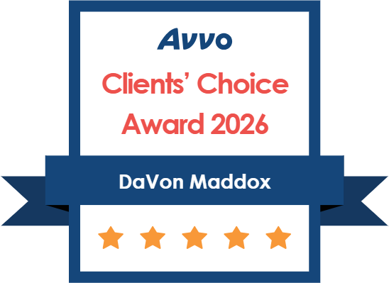 Avvo Clients’ Choice Award 2026, DaVon Maddox